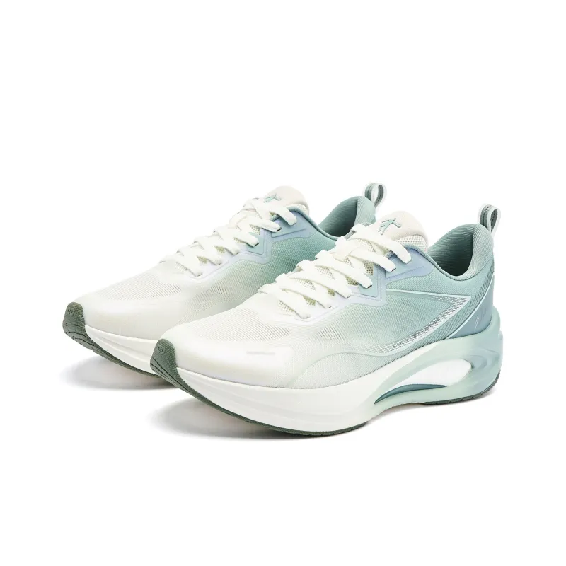QIAODAN Phantom CITY Cushioning Rebound Support Slip Resistant Low Top Q KUNGFU TURBO Running Shoes Men's Ivory Green-2