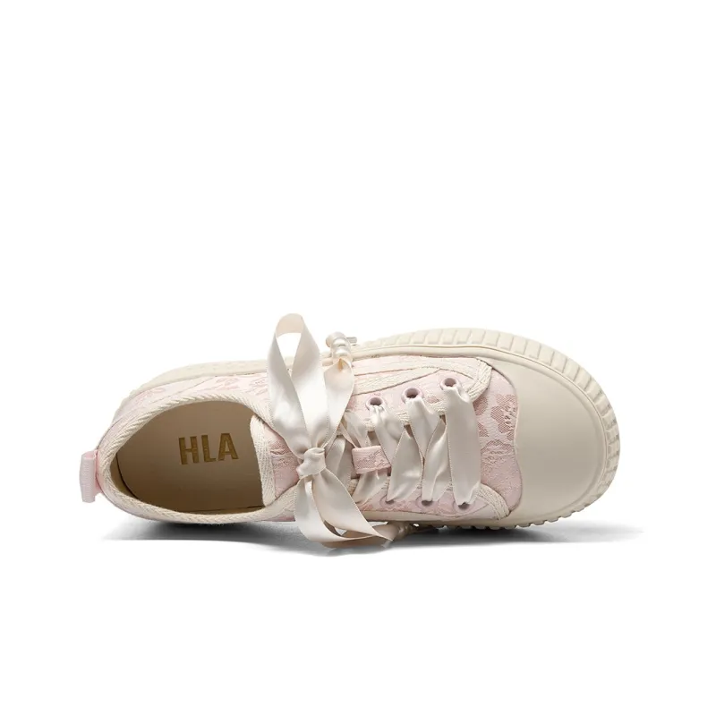 HLA Skateboard Shoes Women's Low Top Black/Pink/Beige-18
