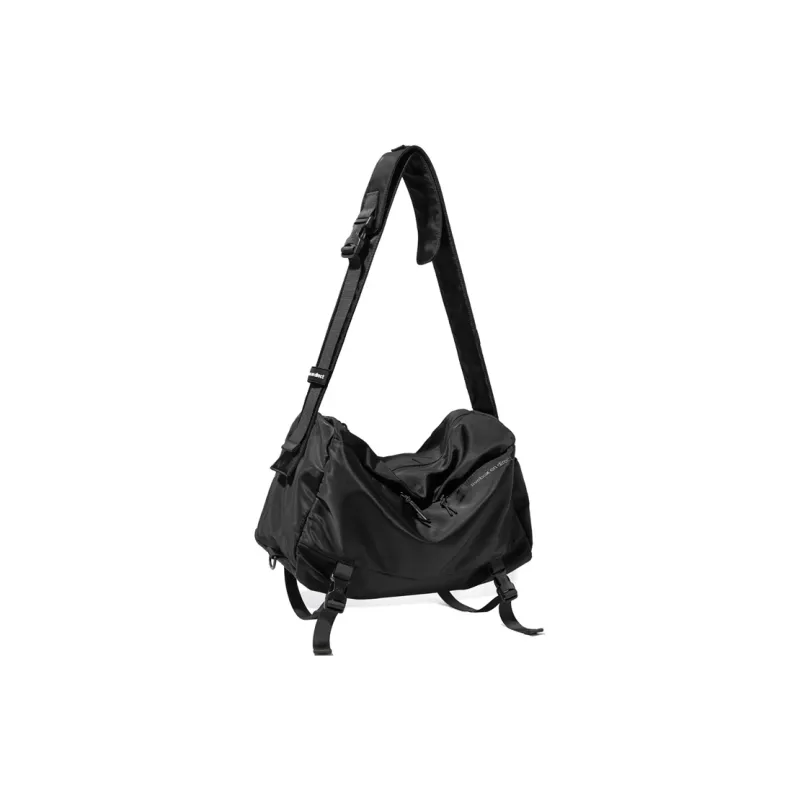 LIVEBOX EN DIRECT Nylon Fabric Messenger Bag One Shoulder Backpack Crossbody Bags Gym Bags Large Size Men's Black-1