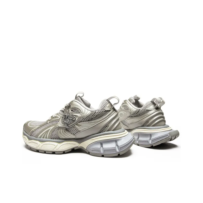 FINEPLAN Cushioning Anti-Slip And Wear-Resistant Low-Top Chunky Sneakers Unisex Silver Blue-16
