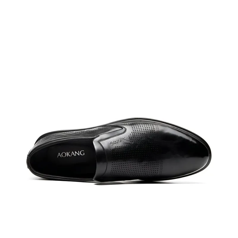 AOKANG Dress Shoes Men Low Top Black-3