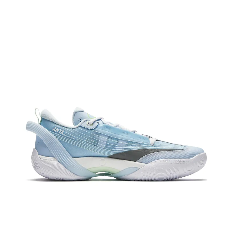 Anta Three point Rain1.0 Cushioning Anti Slip And Wear Resistant Low Top Basketball Shoes Men's Blue Gray-1