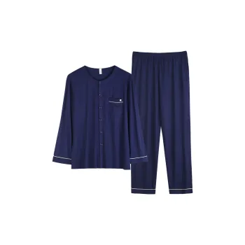 Xuan Liang Pajama Set Men's Deep Sea Blue
