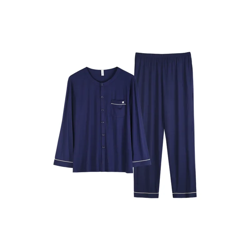Xuan Liang Pajama Set Men's Deep Sea Blue-0