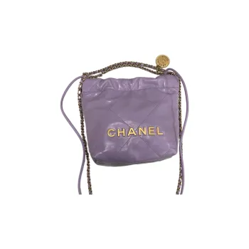 CHANEL Cow Leather Tote Bag, Shopping Bag, Shoulder Bag Mini Women's Taro Purple