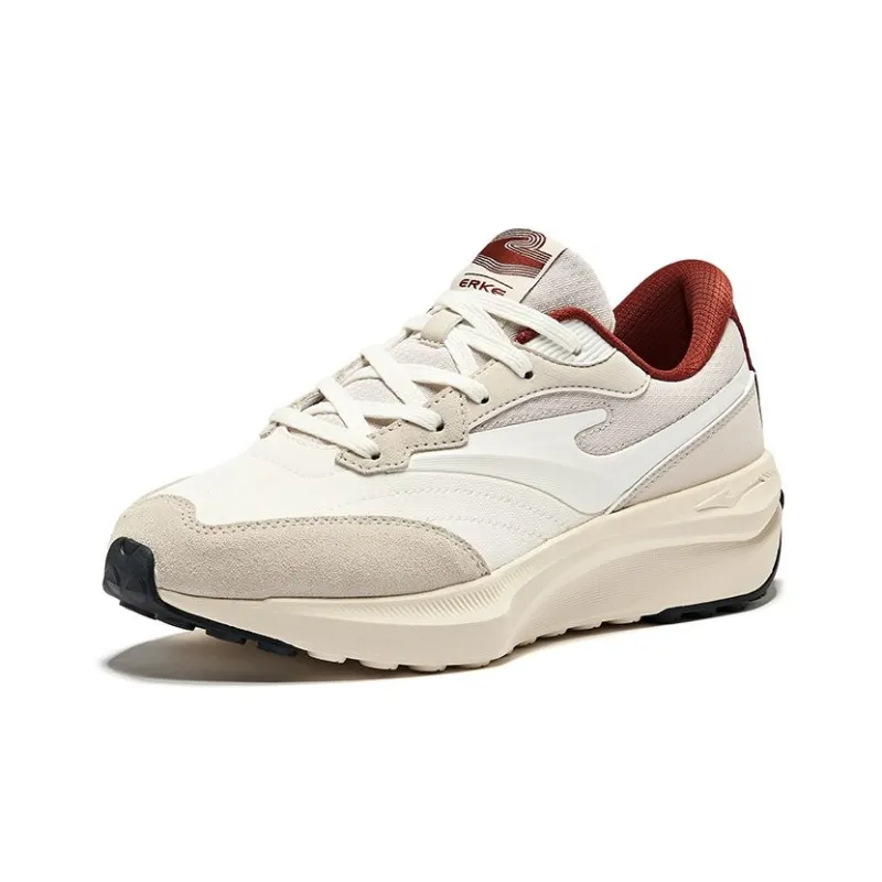 Erke Set Sail Anti-Slip Wear-Resistant Low-Top Casual Shoes Women's Microcrystal White-2