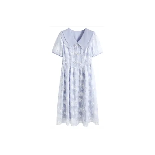 LOKUINTUS Short-Sleeved Dresses Women's Blue