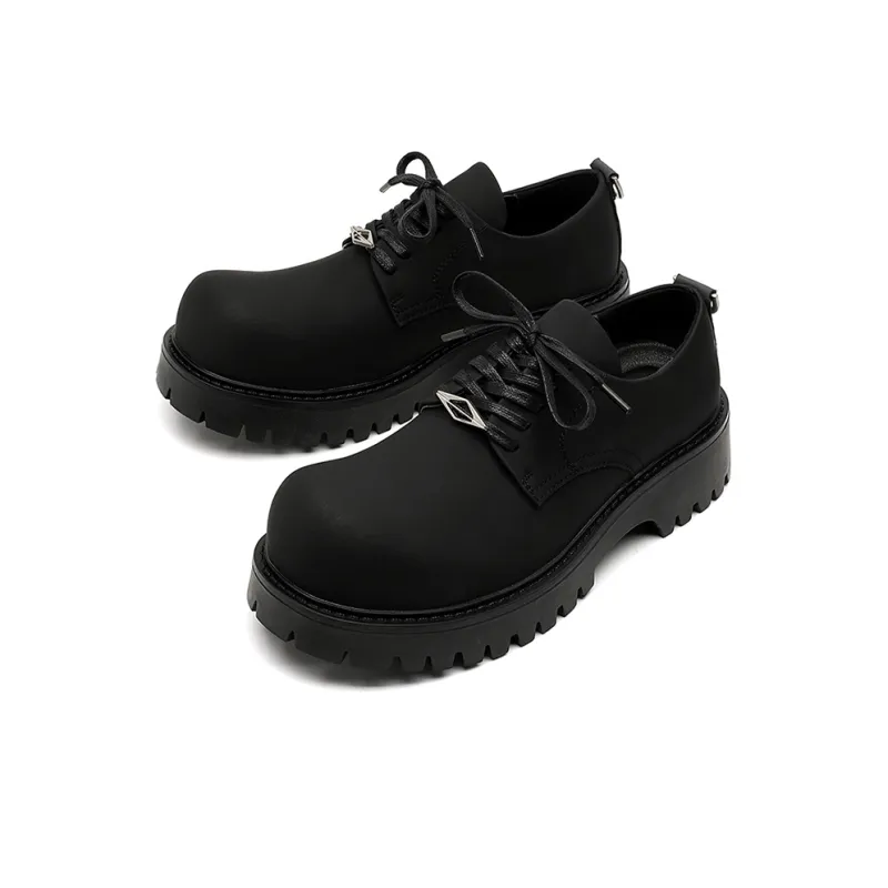 Zuogedu Versatile Casual Men's Shoes Trendy Derby Shoes Men's Black-2