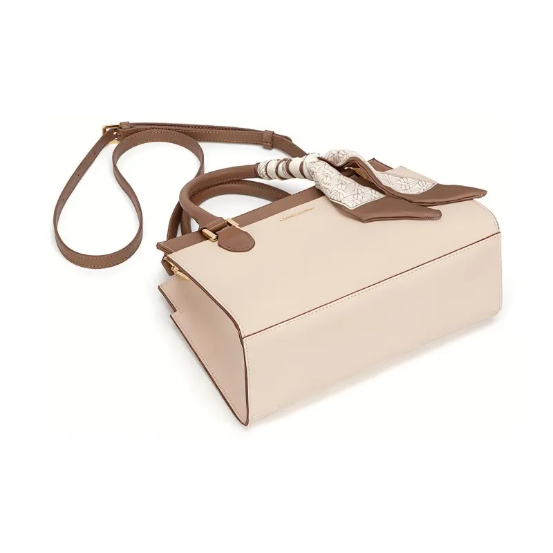 Simvay Clos Cow Leather With Synthetic Leather Crossbody Bag Handbag Tote Mom Bag Medium Size Women's Burgundy/Ecru-11