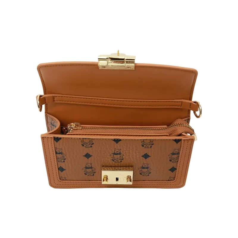 Disney Leather Boston Bag, Camera Bag, Crossbody Bag, Shoulder Bag Women's Brown-13