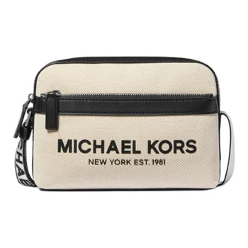 MICHAEL KORS MK Cooper Canvas Bag, Shoulder Bag, Crossbody Bag Men's Beige & Black