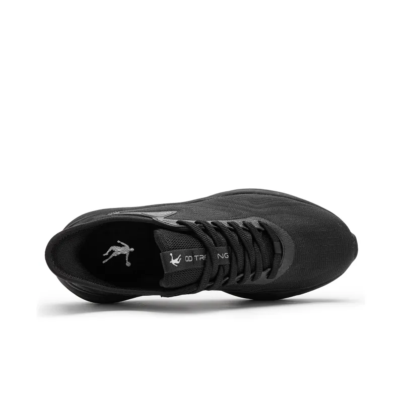 QIAODAN Cushioning Anti Slip And Wear Resistant Low Top Running Shoes Men's Black Silver-3