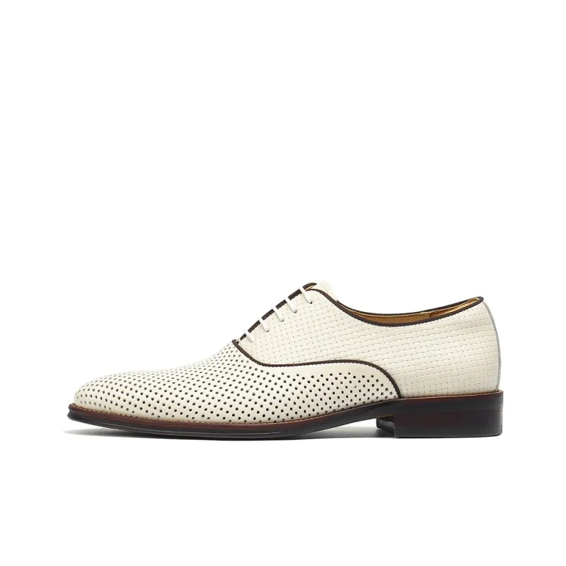 ASTON M.JAZZ Dress Shoes Men Low Top Ecru/Black/Brown-3