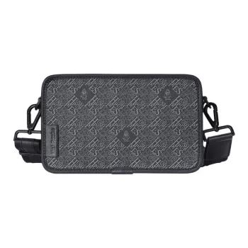 Hush Puppies Cow Leather Crossbody Bag, Shoulder Bag Men's Black