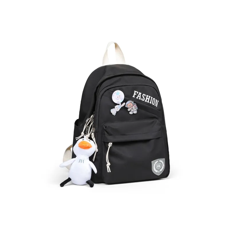 Kevin Cohen Nylon Fabric Backpack Regular Unisex White/Black-7