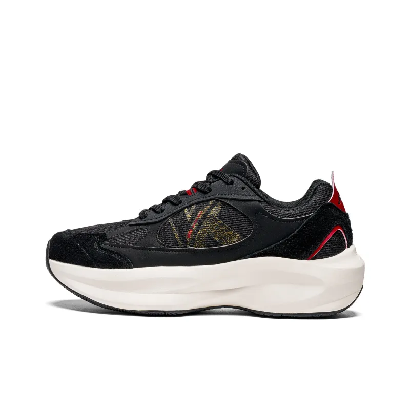 Kappa Anti Slip Wear Resistant Low Top Chunky Sneakers Men's Black-0