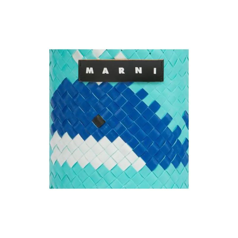 MARNI Polypropylene With Cow Leather Bucket Bag Handbag Women's Light Blue-4