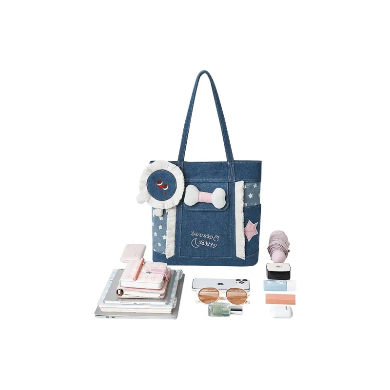 Miffy Fabric Shoulder Bag Women's Blue/Black-5