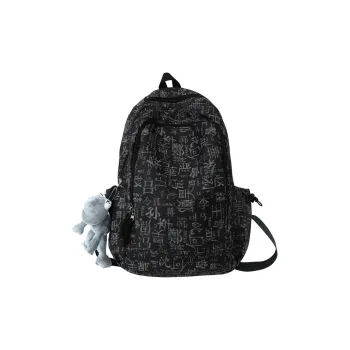 Dusen Kangaroo Nylon Backpack Regular Unisex Black/Dark Blue/Light Blue