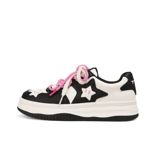 TTKJ Skateboard Shoes Women's Low-Top White/Pink