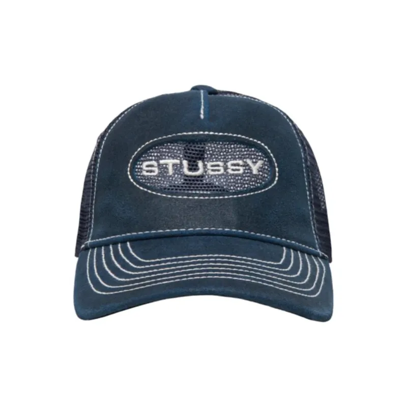Stussy Low Pro Trucker Cut Out Leather Snapback-1