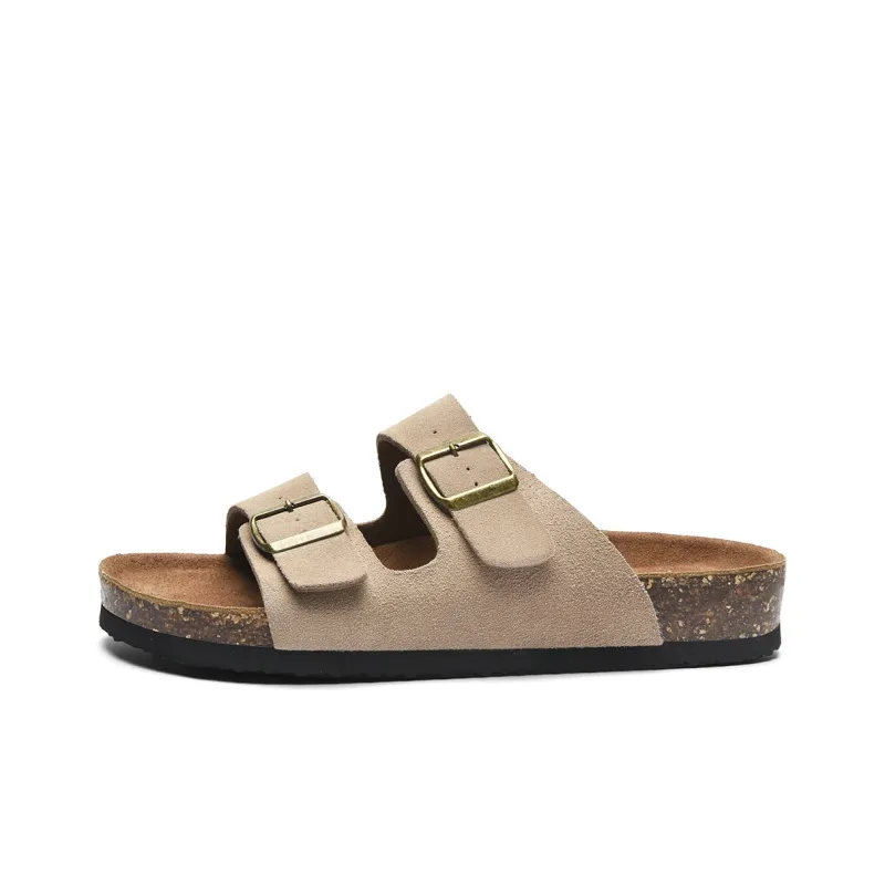 HLA Beach Sandals Men Black Khaki-5