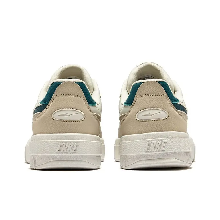 Erke Shocked Wear-Resistant Slip-Resistant Low-Top Skateboard Shoes Men's Light Linen Sage Gray-4