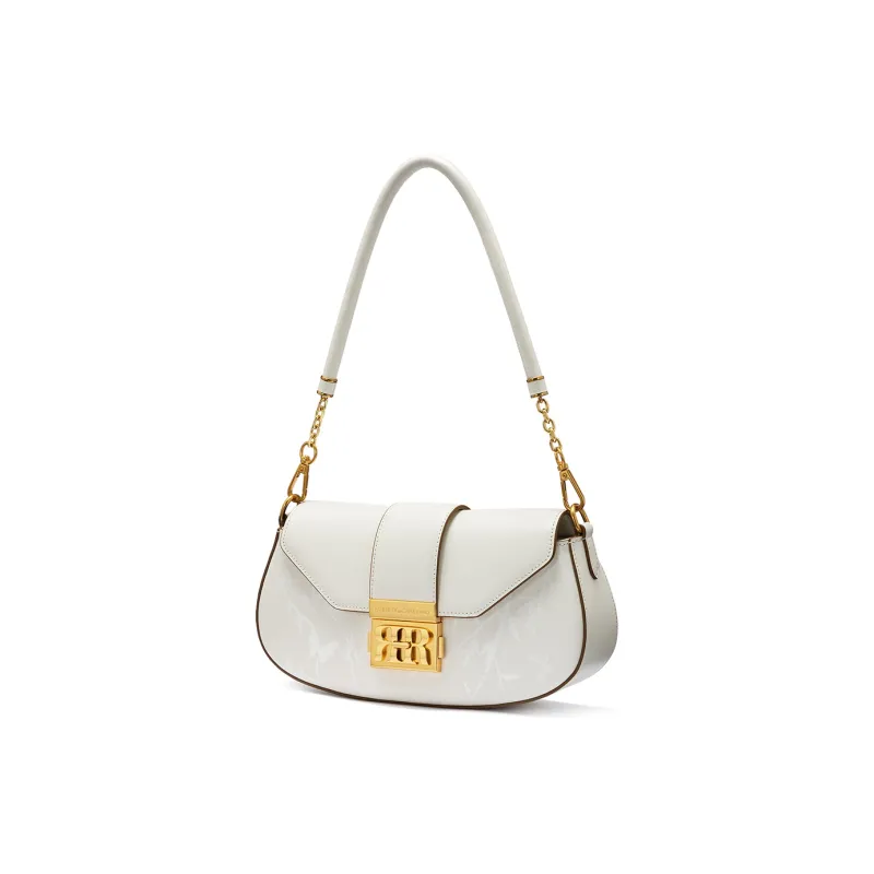 ROBERTA DI CAMERINO Cow Leather Shoulder Bag Baguette Bag Shoulder Bag Crossbody Bag Women's Black/White-7