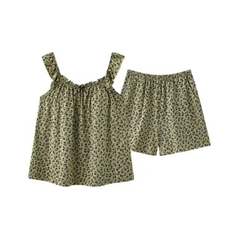 The Story Of The Flower Season Pajama Set Women's Matcha