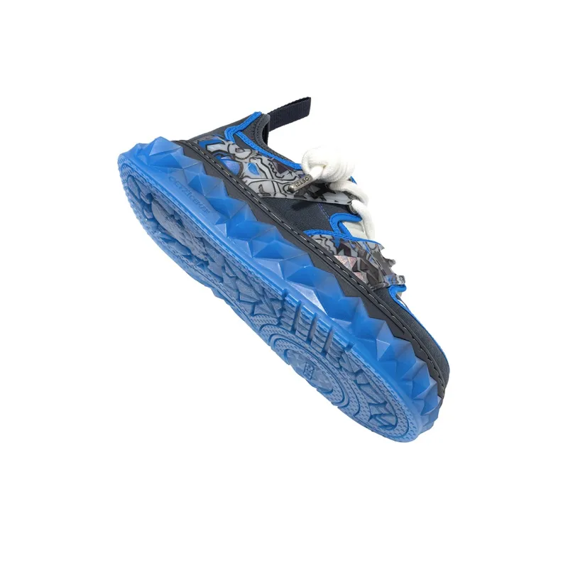 Wotto Artist x OETZI Ice Man Oz Height Increasing Coverage Low Top Casual Shoes Men's Dark Blue & Light Gray-4