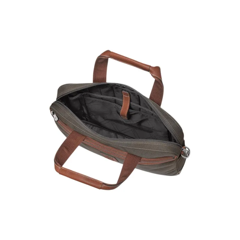 LONGCHAMP Boxford Fabric With Leather Crossbody Bag Laptop Bag Briefcase Handbag Shoulder Bag Men's Army Green Brown-3