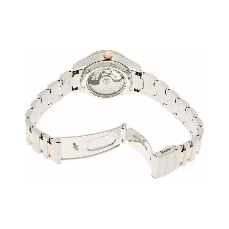 CITIZEN Automatic Mechanical Movement Stainless Steel Strap Watch Women's Watch Gold Dial-4
