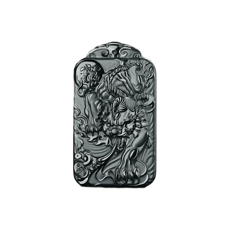 Jing Ruyu Leather Bound Jade Pendant Jade Ornament Green Jade Men's-0