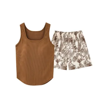 The Story Of The Flower Season Pajama Set Women's Tan