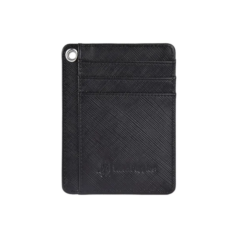 Hush Puppies Cow Leather Card Holder Men's Black-1