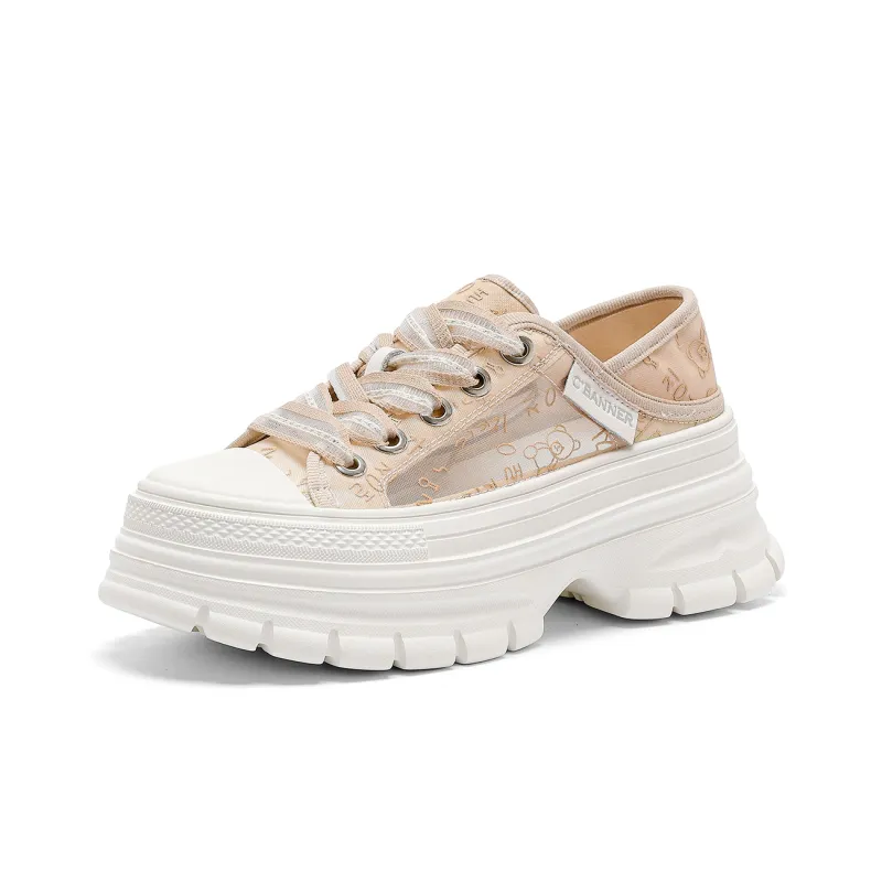 C°BANNER Low Top Canvas Shoes Women's Mocha-1