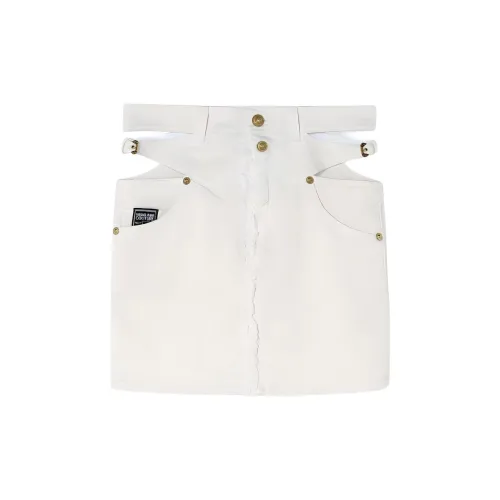 VERSACE JEANS COUTURE Denim Short Skirts Women's White