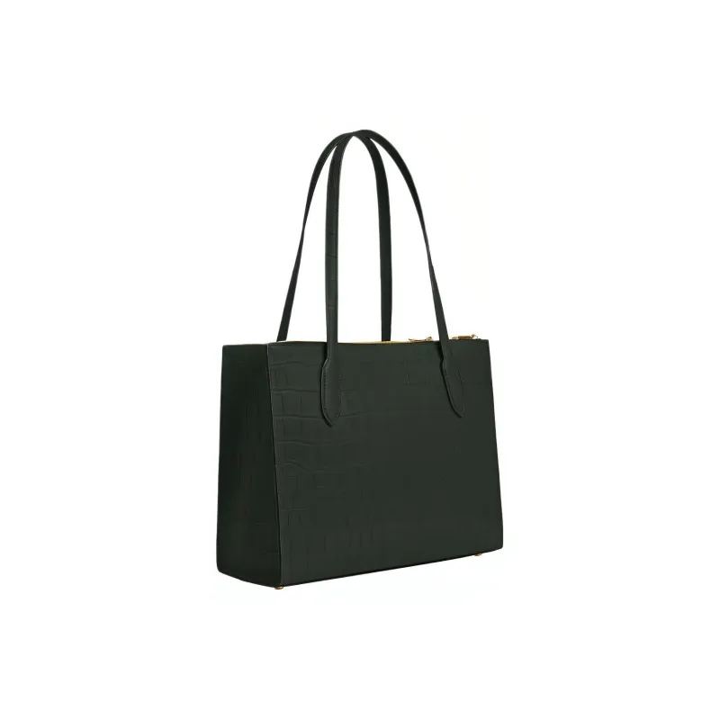 COACH Cow Leather Tote Bag, Shopping Bag, Leather Handbag, Shoulder Bag Women's Amazon Green-1