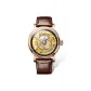 Rose Case Black Dial Brown Leather