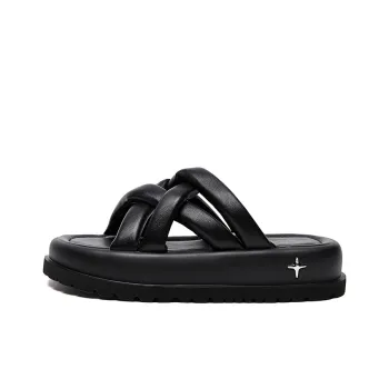 MALEMONKEY PU Polyurethane Woven Slip-Resistant Abrasion-Resistant Slide Slippers Women's