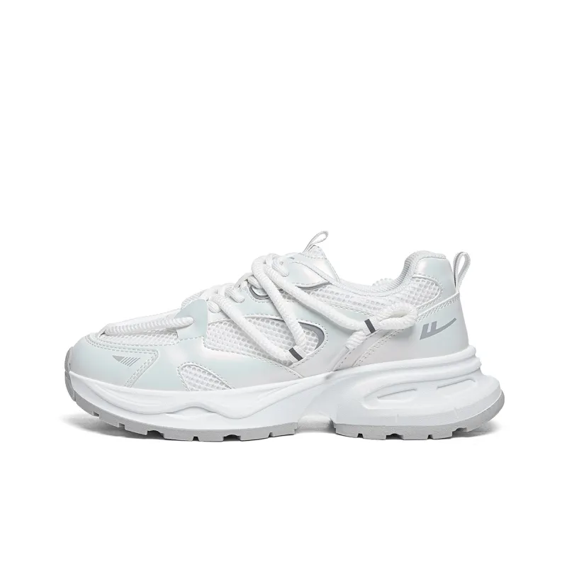 Warrior Wing Series Cushioning, Abrasion Resistant, Slip Resistant Low Top Chunky Sneakers Women's White Gray-0