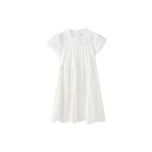 Miss Chipmunk Short-Sleeved Dresses Women's Cloud White