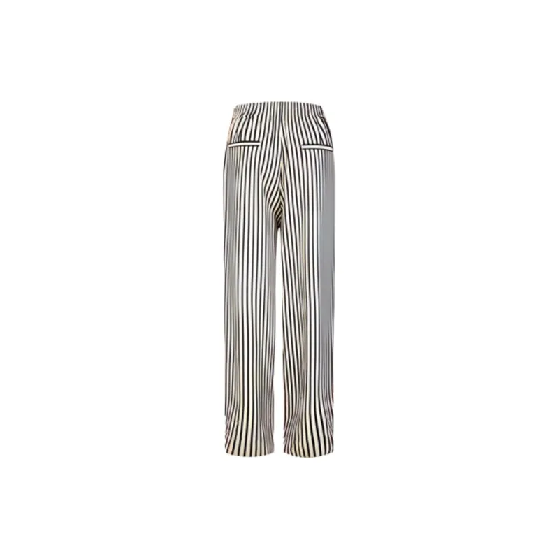 N ONE Casual Pants Women's Black White Stripes-1