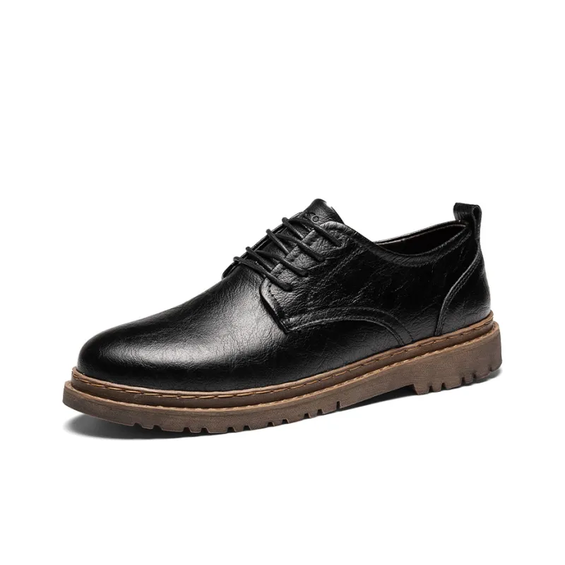 G.N.SHIJIA Men's Casual Shoes Men Low Top Black/Khaki-1