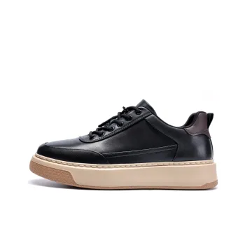 Satchi Slip Resistant Cushioning Wear Resistant Height Increasing Low Top Skateboard Shoes Men's Black 4CM
