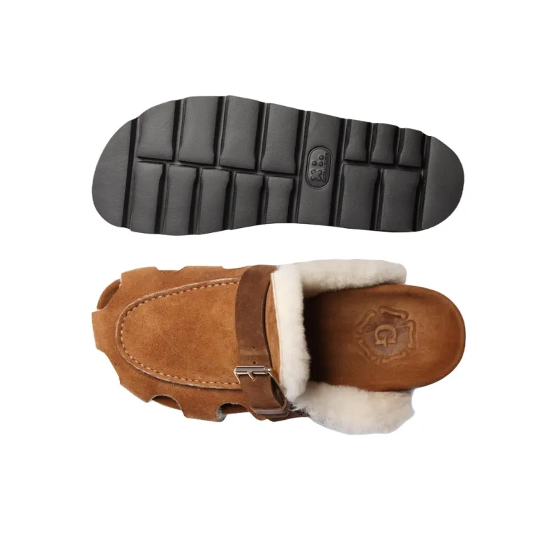 GRENSON Slip Resistant Closed Toe Slippers Women's Brown-3