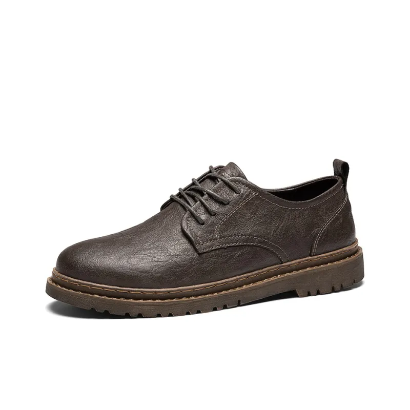 G.N.SHIJIA Men's Casual Shoes Men Low Top Black/Khaki-10