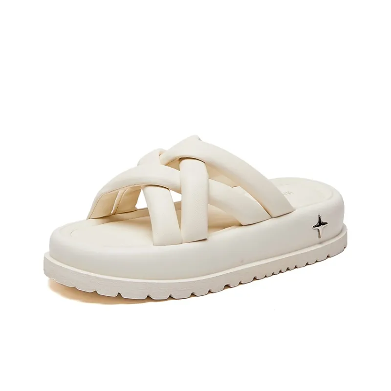 MALEMONKEY PU Polyurethane Woven Slip-Resistant Abrasion-Resistant Slide Slippers Women's-10