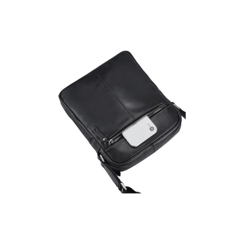Hush Puppies Cow Leather Crossbody Bag Shoulder Bag Men's Black-3