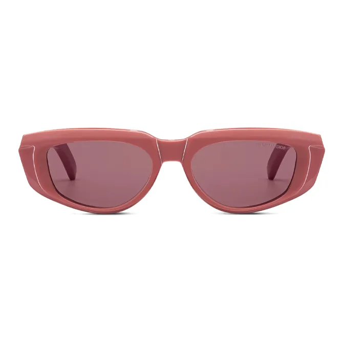 DIOR Acetate Irregular Shape Sunglasses Men's Pink-1